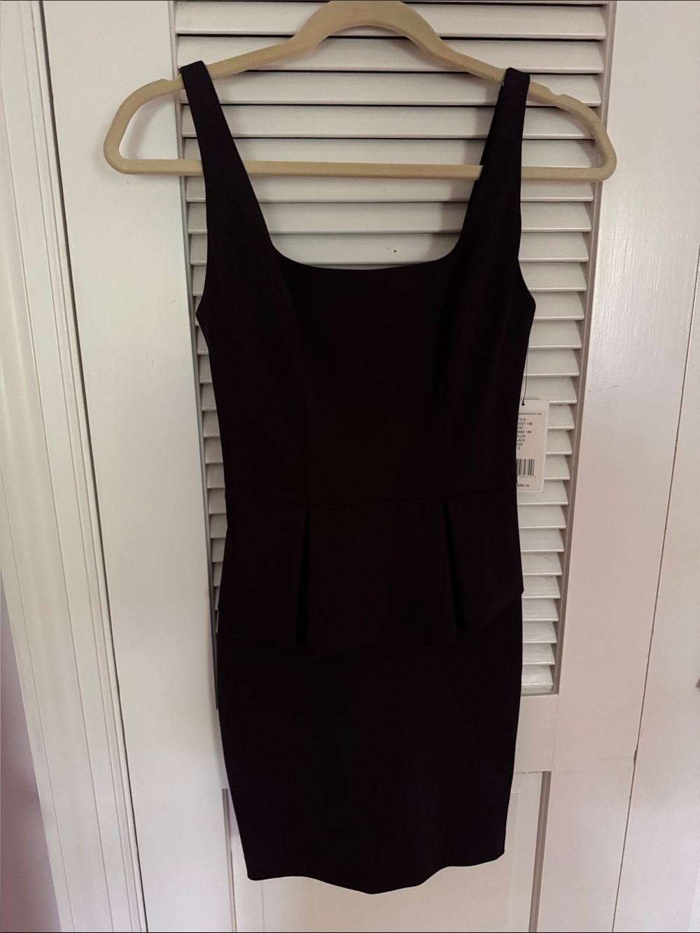 Robert Rodriguez Black Square-Neck Peplum Mini Dress